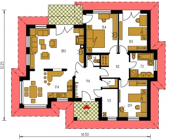 Grundriss des Erdgeschosses - BUNGALOW 87